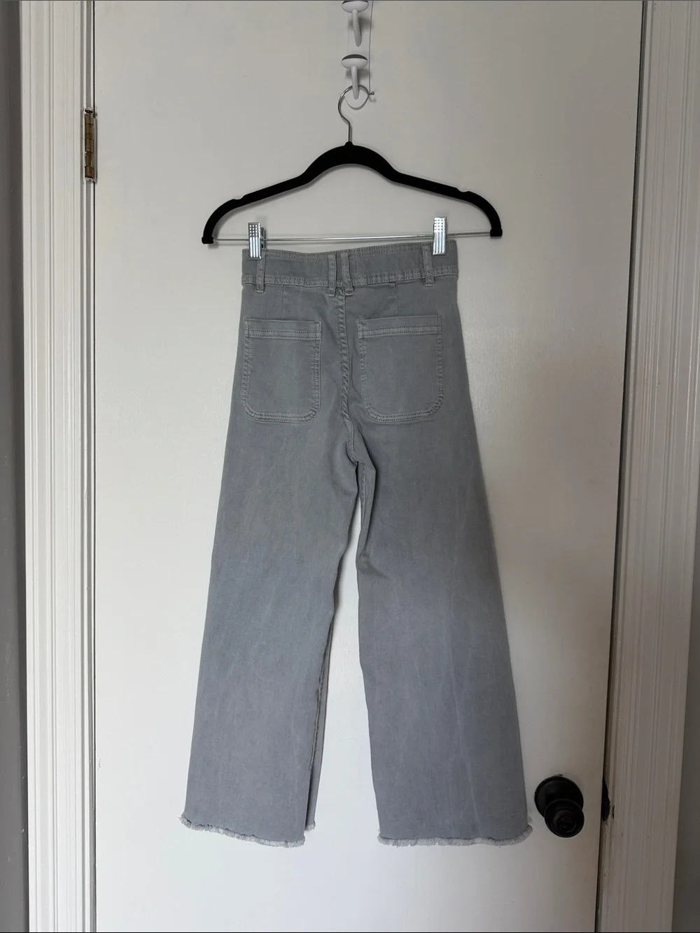Zara Girls High-Rise Wide Leg Jeans in Light Gray- size 11-12